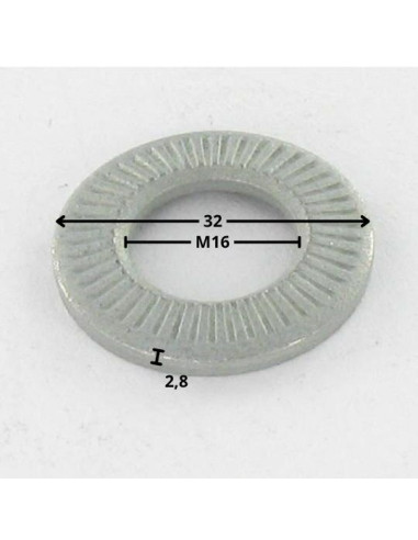 1 x Rondelles contact M16X32X2.8 Acier zingué...
