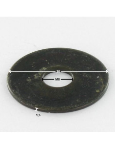 Rondelle Plate M8X30X1.5 LL Acier zingué noir 2