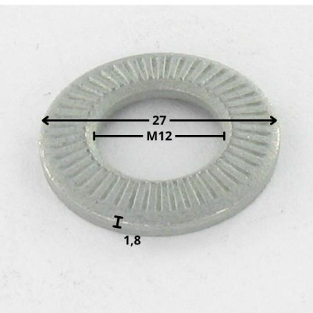 1 x Rondelles contact M12X27X1.8 Acier zingué Série M (Moyenne)