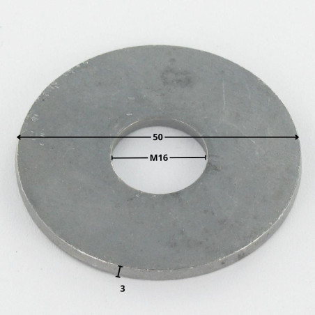 1 x Rondelle Plate M16X50X3 LL Forte tenue à la corrosion Acier galvanisé à chaud