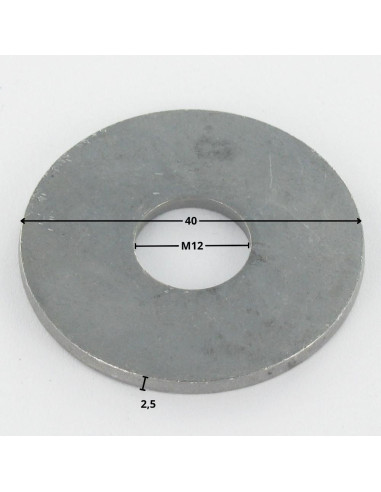 1 x Rondelle Plate M12X40X2.5 LL Forte tenue à...