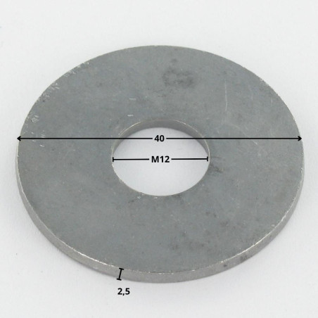 1 x Rondelle Plate M12X40X2.5 LL Forte tenue à la corrosion Acier galvanisé à chaud