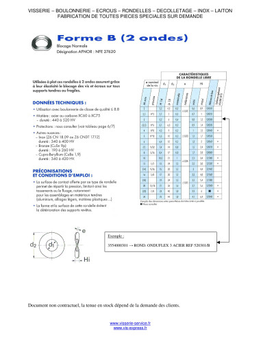 1 x Rondelle ONDUFLEX M3 Acier zingué Type B 2...