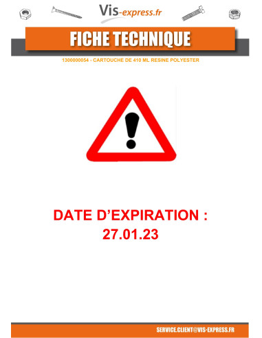 1 x CARTOUCHE De 410 ML RESINE POLYESTER