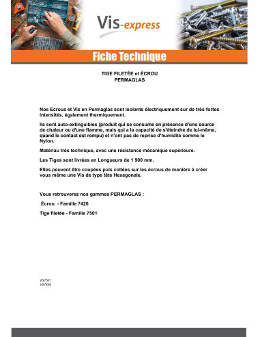 1 x Tige filetée M20X1900 PERMAGLAS