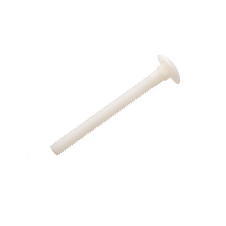 1 x Vis métaux tête ronde collet carré M5X25 nylon naturel