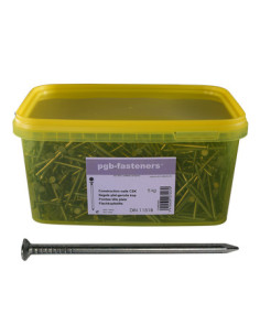 Seau de 5 KG De Pointes Tête plate Acier brut 3,5X70