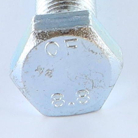 1 x Vis métaux Tête hexagonale TH M16X55 Classe 8.8 Acier zingué