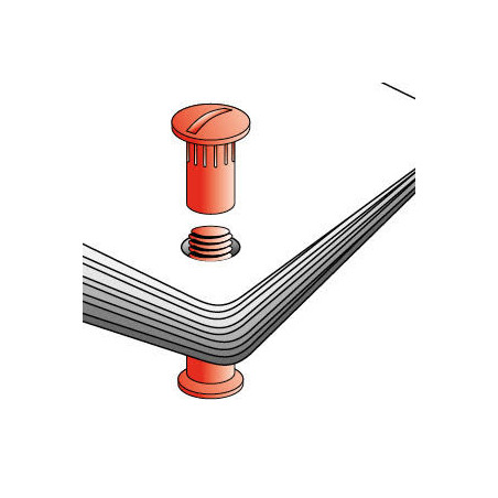 1 x Vis relieur M6X40 Diamètre Tube 8 nylon blanc 2 pièces Mâle femelle