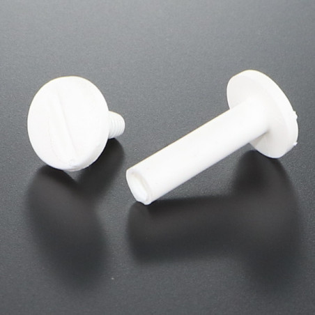 1 x Vis relieur M6X12 Diamètre Tube 8 nylon blanc 2 pièces Mâle femelle