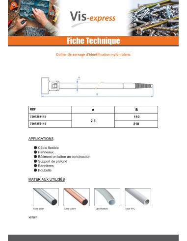 1 x Colliers de serrage D'IDENTIFICATION nylon...
