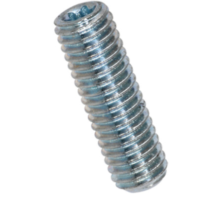 1 x Vis métaux Sans tête Bout plat T6 M3X10 Acier zingué
