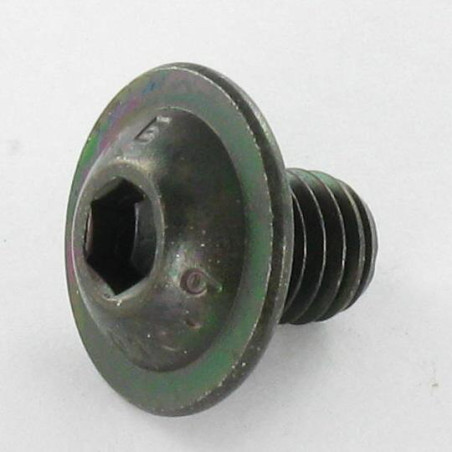 1 x Vis métaux BHC (Tête Bombée Hexagonal creux) Embase collerette M8X10 Clé de 5 HC5 Classe 10.9 Acier zingué noir