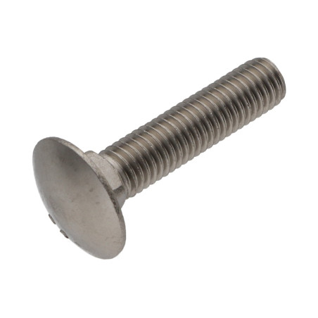 1 x Vis métaux tête ronde collet carré Inox A4 M10X45 Filetage partiel
