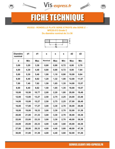 1 x Rondelle Plate M2X4X0.52 Z Inox A2