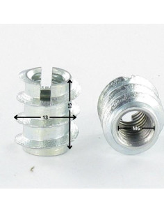 Insert Fendue M6 13X15 Acier zingué 2