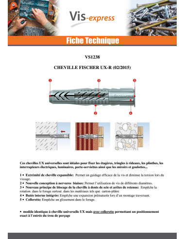1 x Cheville Fischer UX-R 6X35