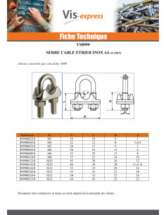 Serre cable étrier Inox A4 Pour Câble De Diamètre 18 2
