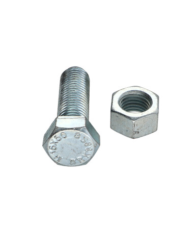 50 x Boulon (vendu avec Ecrou) Tête hexagonale...