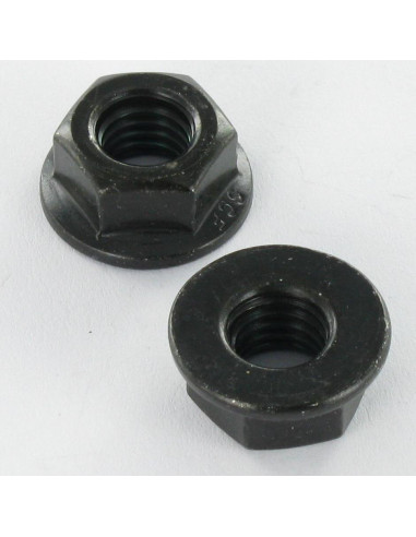1 x Ecrou Collerette Lisse M8 Acier zingué noir