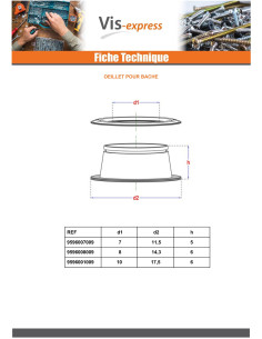 Outils de pose avec oeillet BACHE Diamètre 10 2
