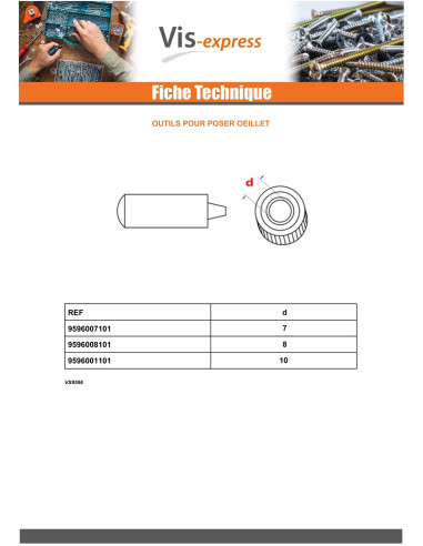 1 x Outils de pose avec oeillet Pour BACHE...