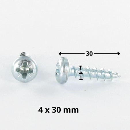 1 x VBA Vis bois agglo Tête ronde TR Pozi N°2 4X30 Acier zingué
