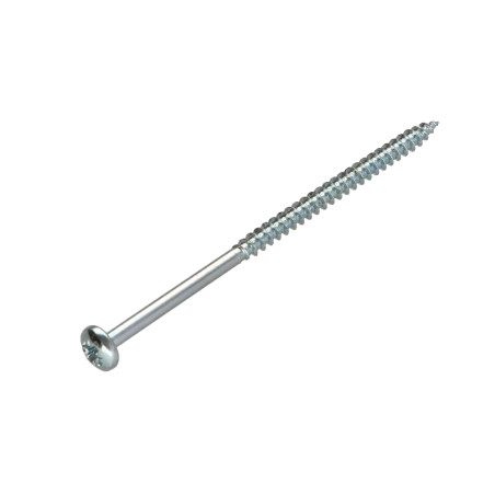 1 x VBA Vis bois agglo Tête ronde TR Pozi N°2 4X70 Filetée sur 42 Acier zingué