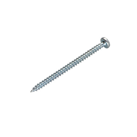 1 x VBA Vis bois agglo Tête ronde TR Pozi N°2 4.5X55 Acier zingué