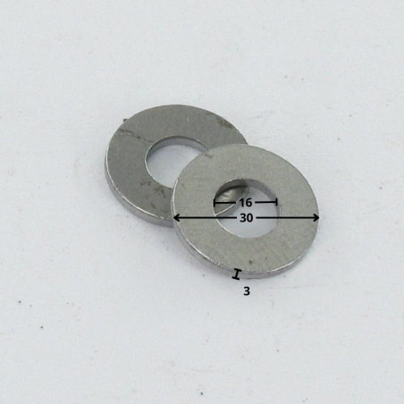 1 x Rondelle Plate M16X30X3 Z Acier brut