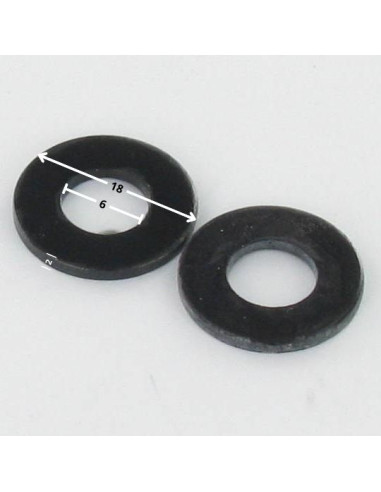 1 x Rondelle Plate 6X18X2 Acier zingué noir