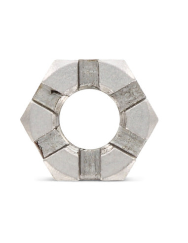 1 x Ecrou hexagonale à CRENEAUX BAS M12 Inox A2