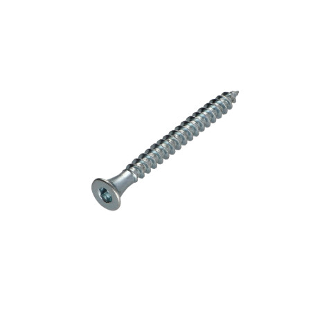 1 x VBA Vis bois agglo FHC tête fraisée empreinte hexagonale creuse 6X60 Cranté Clé 4 Acier zingué