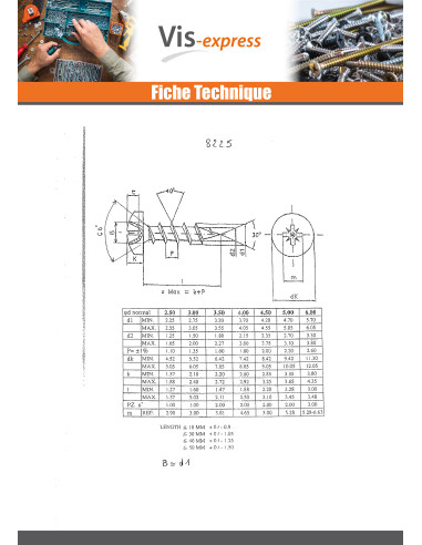 1 x VBA Vis bois agglo Inox A2 Tête ronde TR...