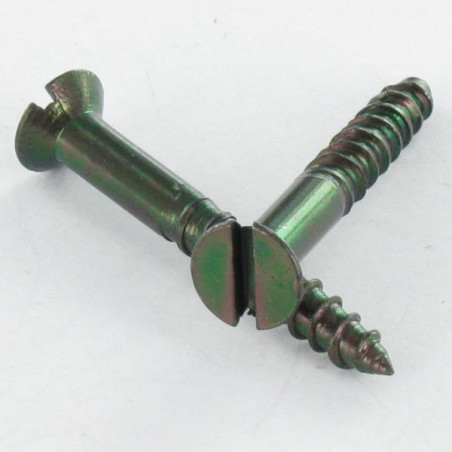 1 x Vis bois Tête fraisée Fendue 6X40 Acier zingué noir