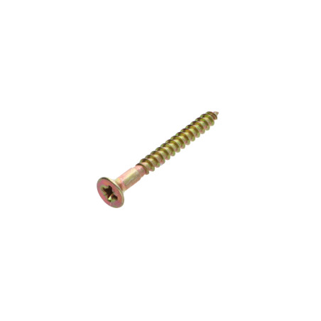 1 x VBA Vis bois agglo Tête fraisée Pozi N°2 4.5X40 Percée Bichromaté