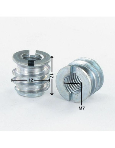 1 x Insert Fendue Acier zingué M7 Pas de 150 12X17