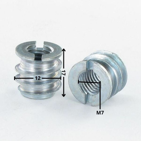 1 x Insert Fendue Acier zingué M7 Pas de 150 12X17