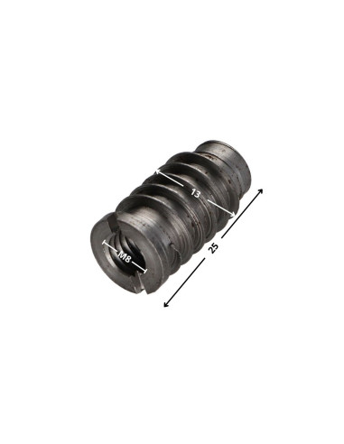 1 x Insert fileté bois fendu M8 13X25 Acier brut