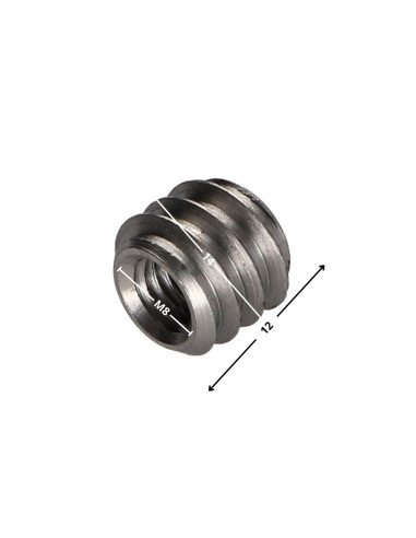 1 x Insert Non fendue Acier brut M8 14X12