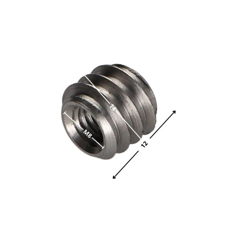 1 x Insert Non fendue Acier brut M8 14X12