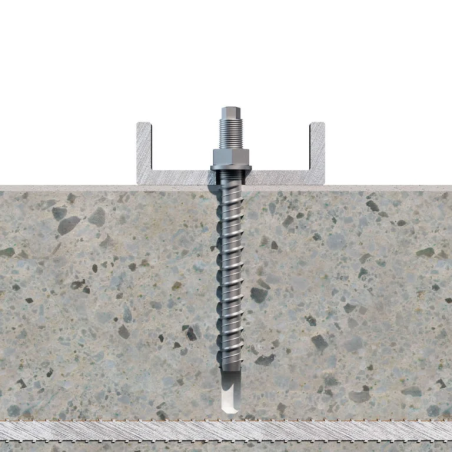 1 x Vis béton Double Filetage TORX T5 6X120 M8 Acier zingué