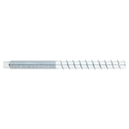 1 x Vis béton Double Filetage TORX T8 10X140 M12 Acier zingué