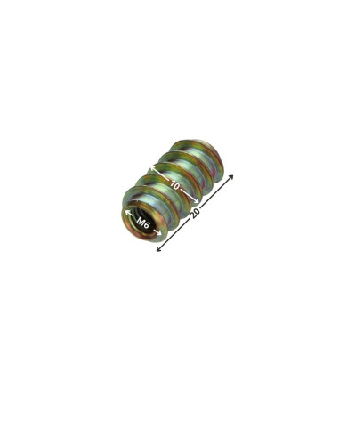 1 x Insert Non Fendue M6 10X20 Acier zingué