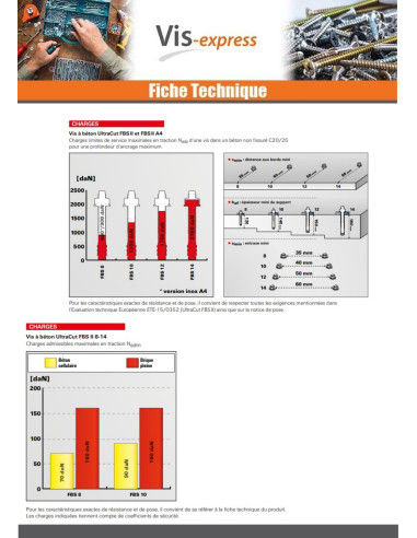 1 x V.BETON Tête hexagonale TH FISCHER ULTRACUT...
