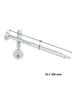 Vis charpente TEKOR Tête fraisée Cranté TORX T40 10X100...