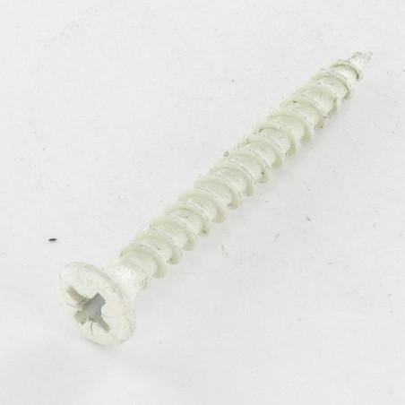 1 x VBA3 Tête fraisée bombée TFB Pozi N°2 4X40 Acier zingué Laqué blanc