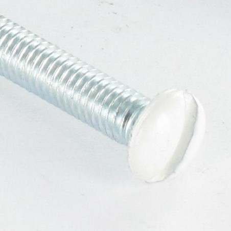1 x Vis métaux Tête fraisée bombée TFB Fendue M4X65 Diamètre de tête: 7.5 Bossage extérieur Acier zingué RAL9016
