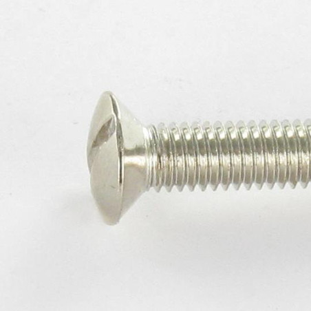 1 x Vis métaux Tête fraisée bombée TFB Fendue M5X45 Diamètre de tête: 8.9 Bossage extérieur Acier nickelé