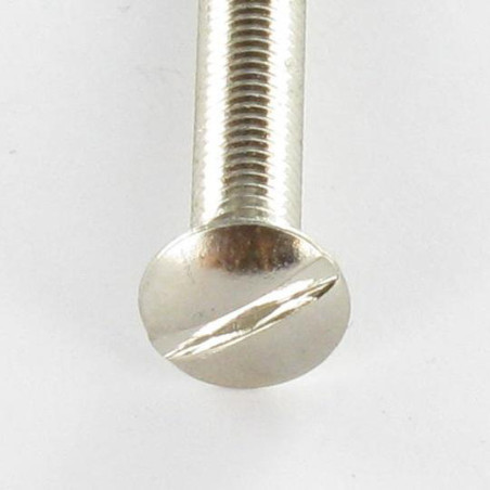 1 x Vis métaux Tête fraisée bombée TFB Fendue M5X45 Diamètre de tête: 8.9 Bossage extérieur Acier nickelé